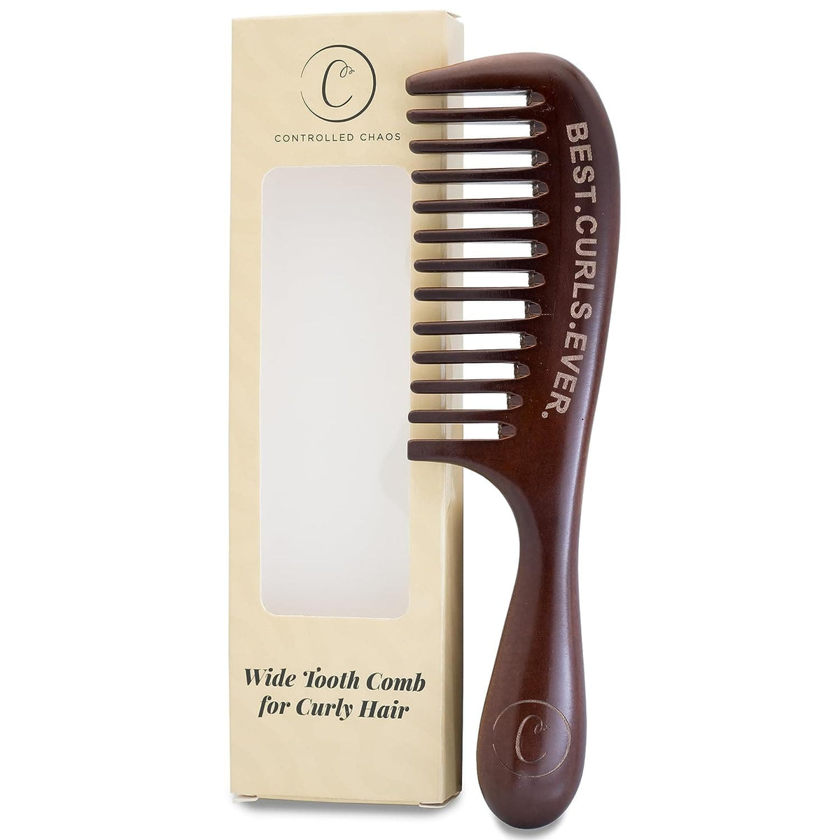 Peachwood Wide-Tooth Comb for Curly Hair Controlled Chaos