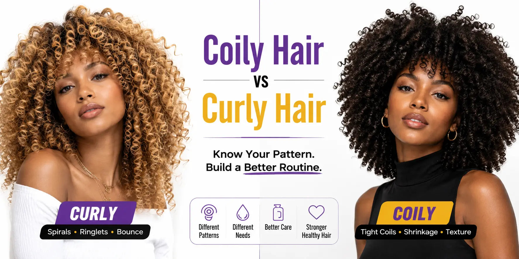 Coily Hair vs Curly Hair: Differences, Types & Care Tips