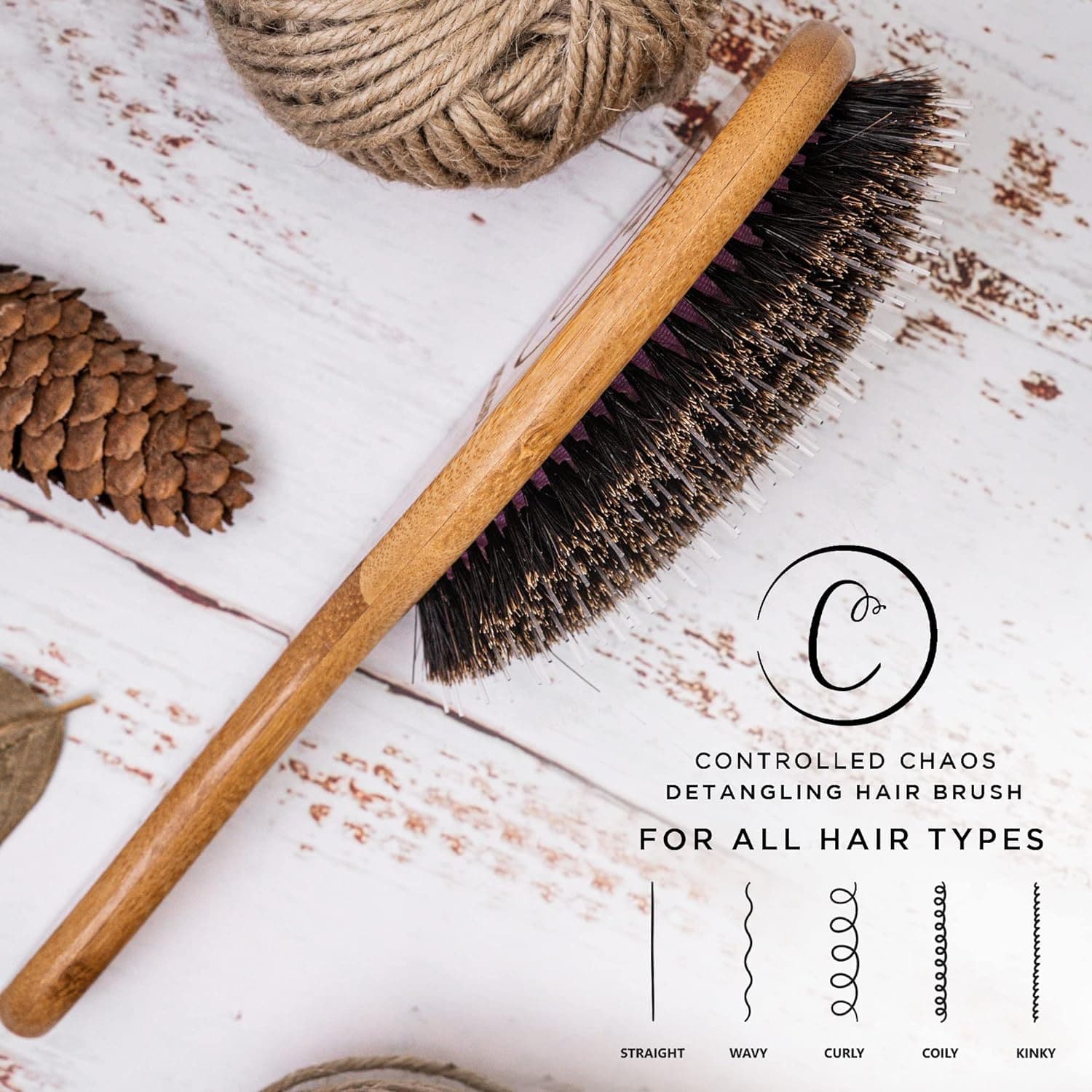 Bamboo Bristle Hairbrush
