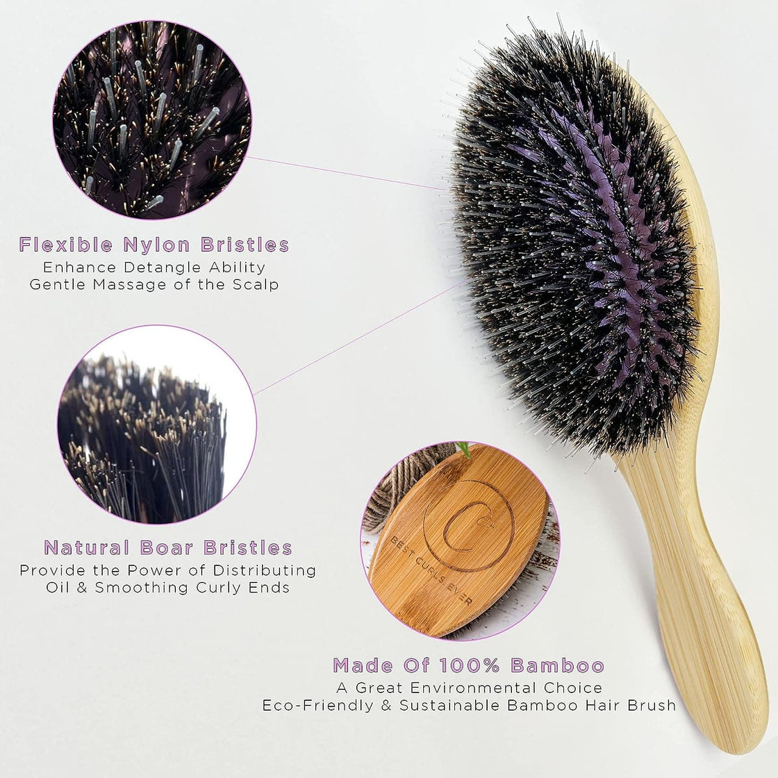 Wholesale Boar Bristle Brush For Smooth And Soft Hair 