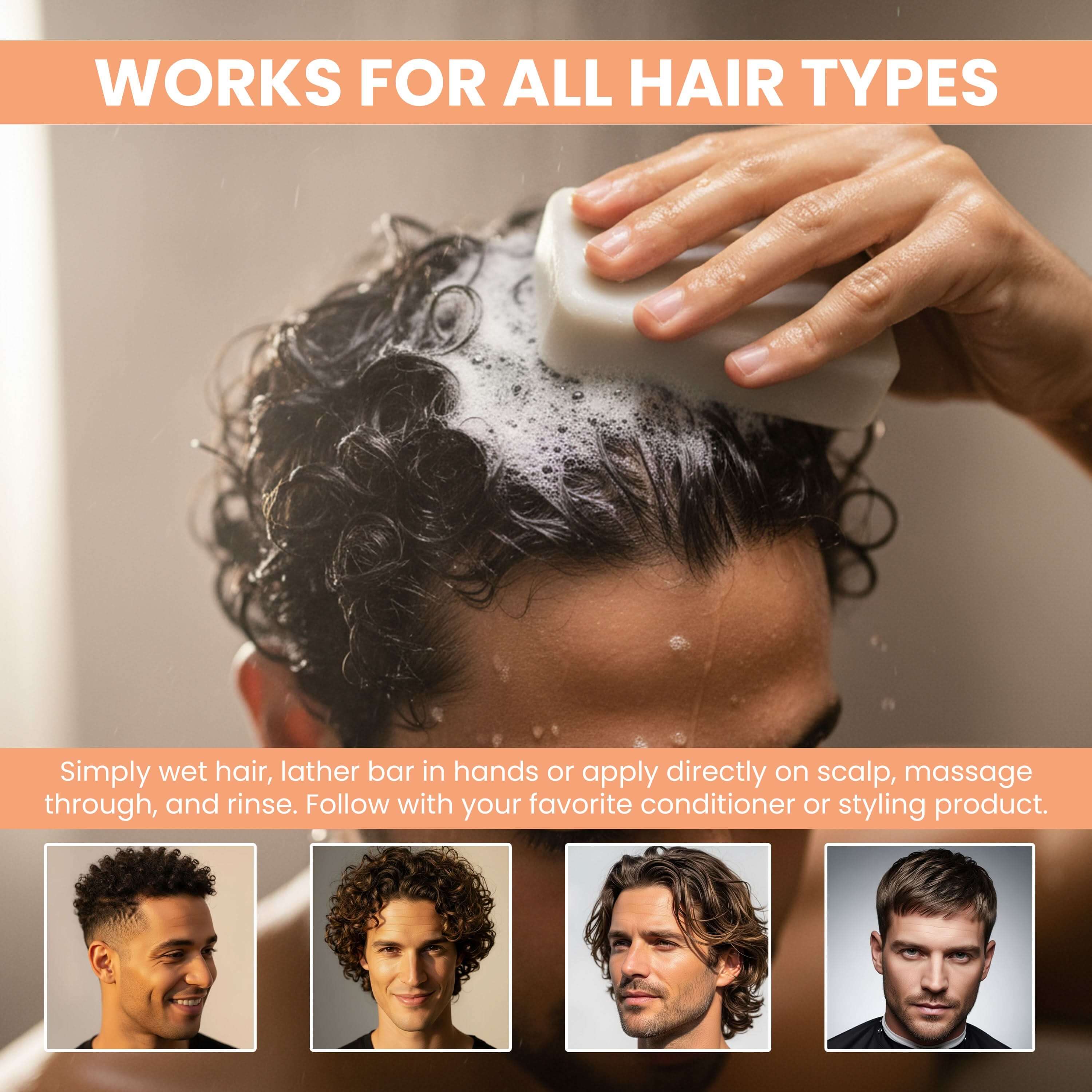 Fragrance-Free Shampoo Bar for Curly Hair, For Men but Loved By All