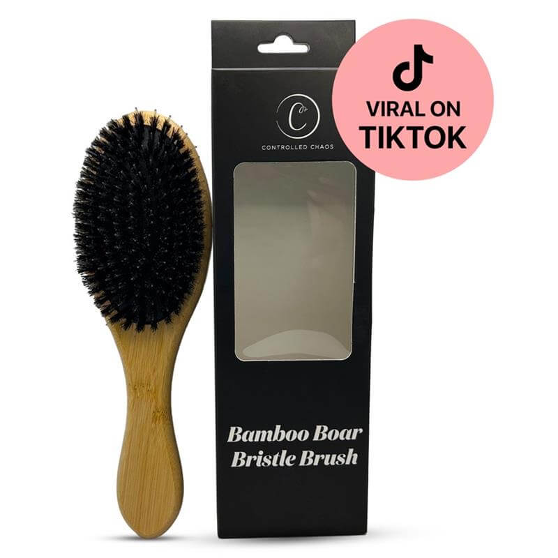 Bamboo Boar Bristle Hairbrush - For All Hair Types